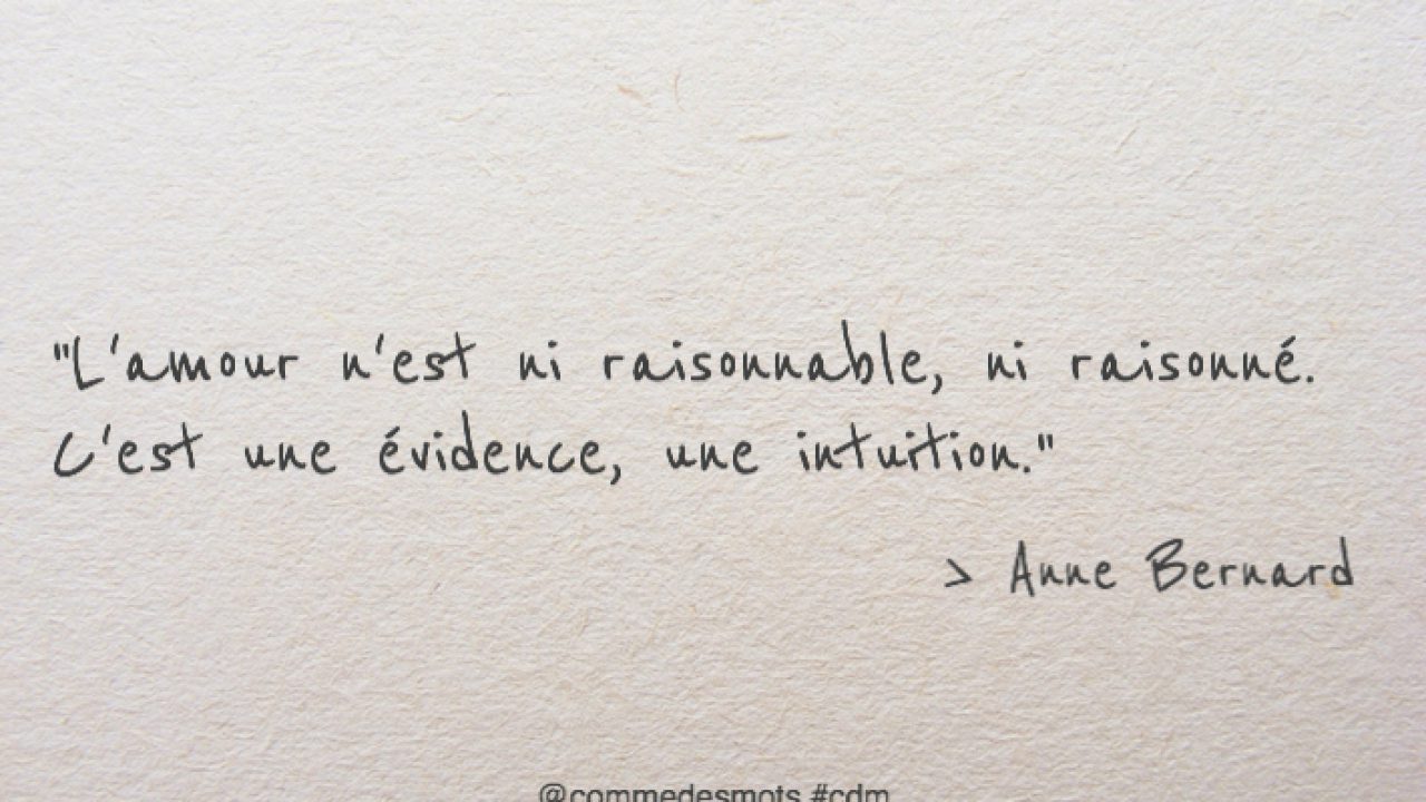 Lamour une évidence, une intuition - Comme Des Mots