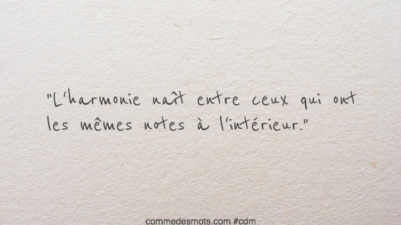 L Harmonie Amour Comme Des Mots