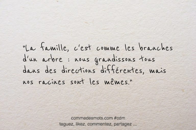 La Famille, C'est Comme Les Branches D'un Arbre - Comme Des Mots