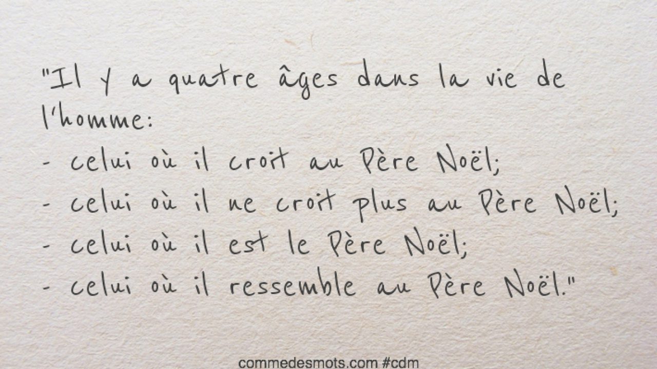 L Age Du Pere Noel Comme Des Mots